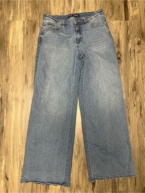 Blue Revival Wide Leg Denim Jeans Size 29 Medium Wash Flex Back